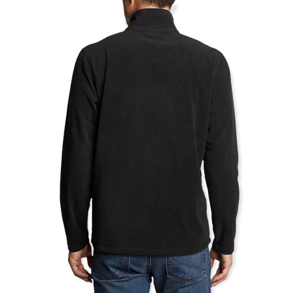 EDDIE BAUER Venture Sweatshirt Black Quarter Zip Fleece Pullover Jacket NWT - Picture 3 of 5